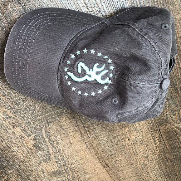 Browning Accessories - Charcoal Grey Browning Hat with Mint Blue Logo